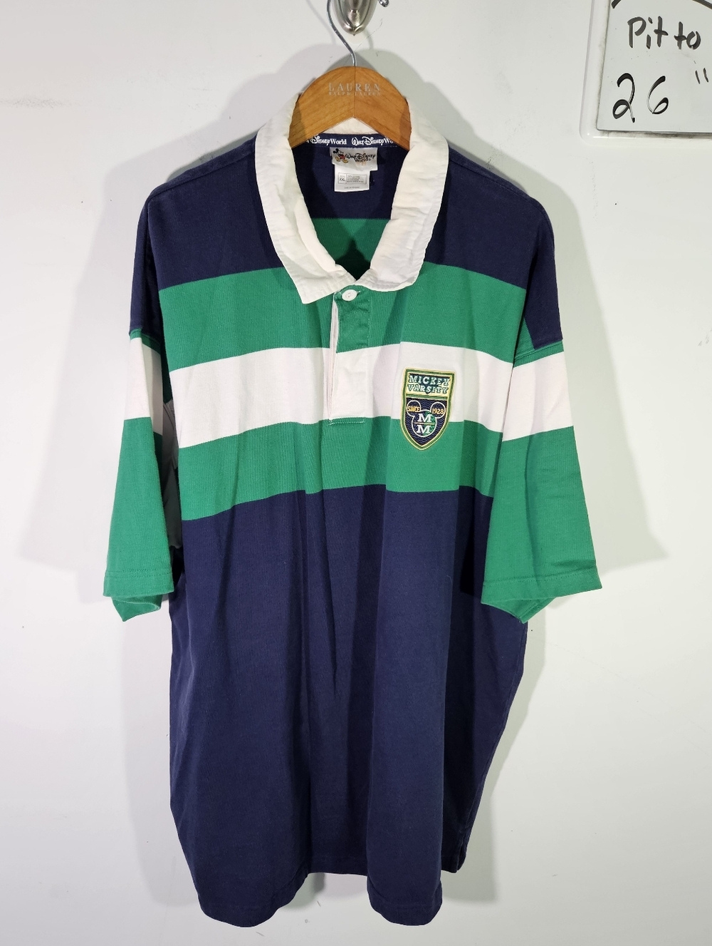 Vintage 90's Disney Mickey Varsity Rugby Style. Heavy Polo Shirt!